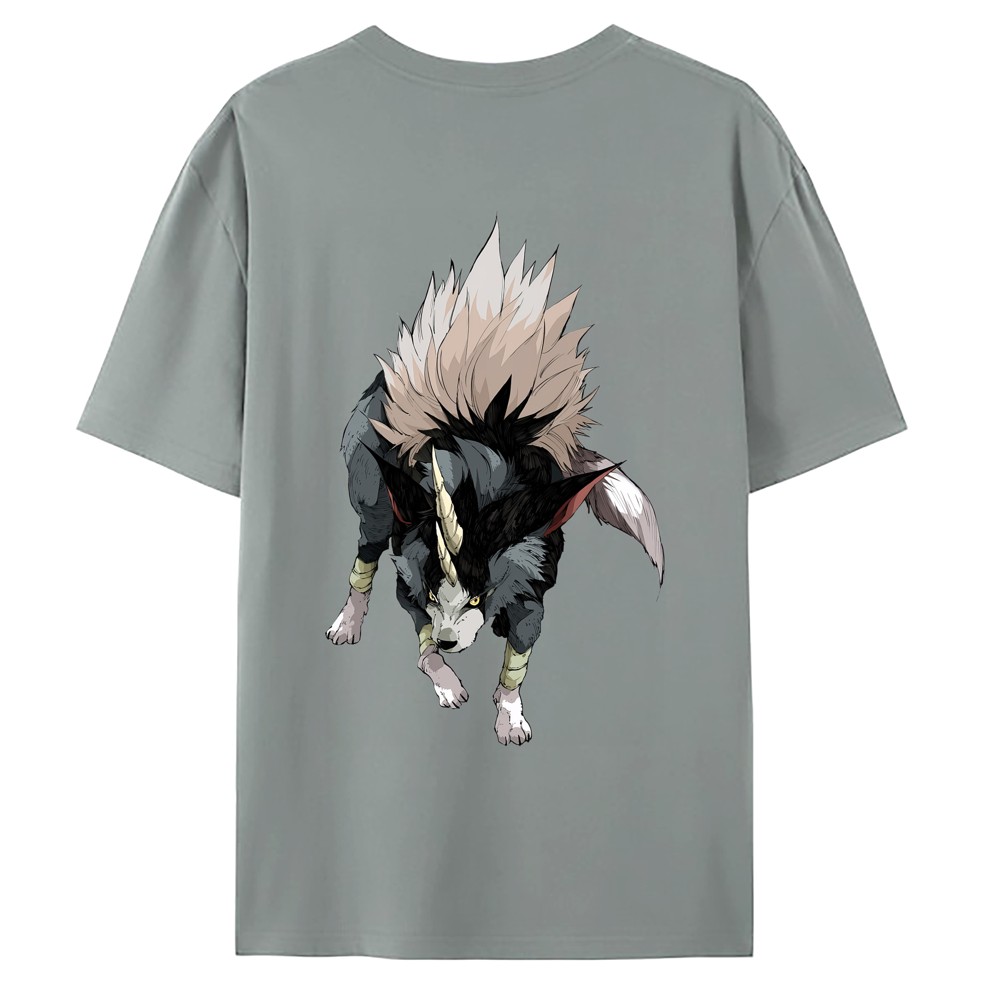 （画像用） 転スラ Regarding Reincarnated to Slime 綿100％ メンズ半袖Tシャツ（バックプリント） 通気性